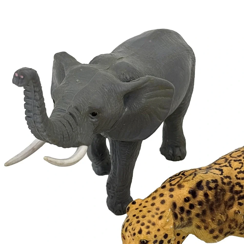 AAA PVC Jungle Arctic Animals Figures Lot‎ of 5 White Tiger Elephant Leopard